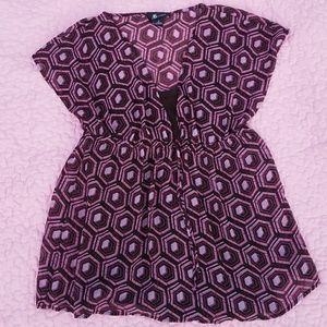 AB Studio Blouse Winged Sleeve Built In Tank S